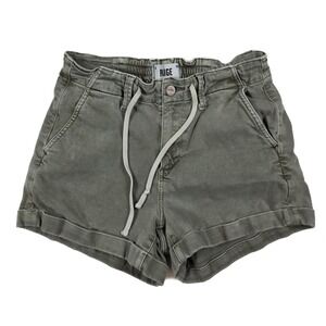Paige Christy Olive Green Drawstring Jean Shorts Women's Size 26 x 3